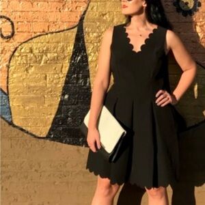 Banana Republic black scallop dress